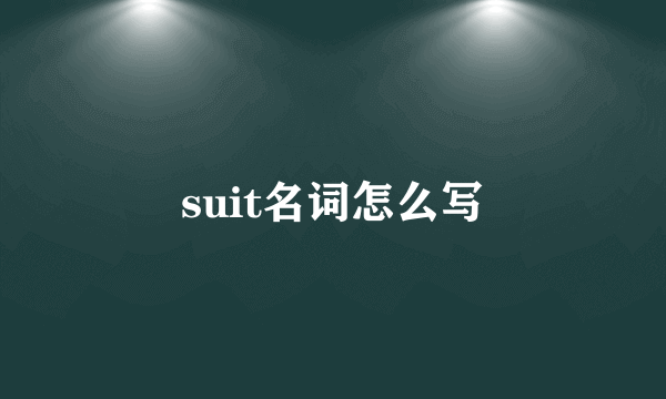 suit名词怎么写