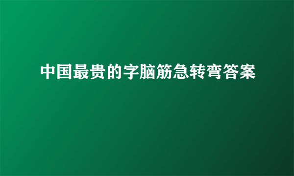 中国最贵的字脑筋急转弯答案