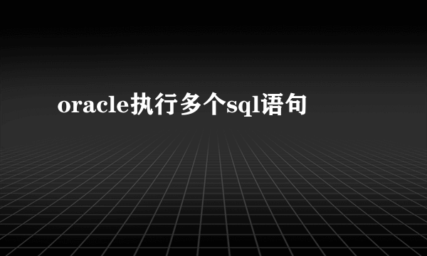 oracle执行多个sql语句