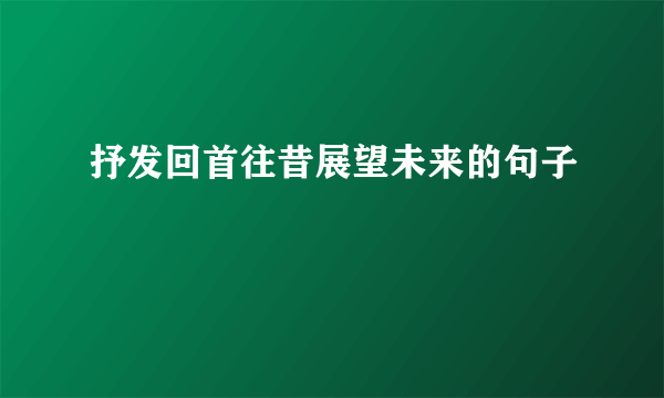 抒发回首往昔展望未来的句子