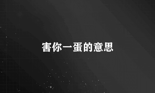 害你一蛋的意思