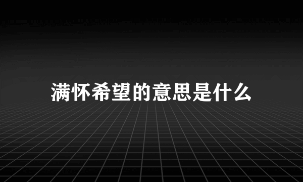 满怀希望的意思是什么