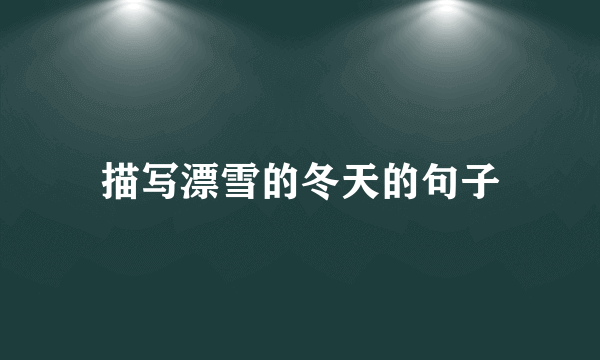 描写漂雪的冬天的句子