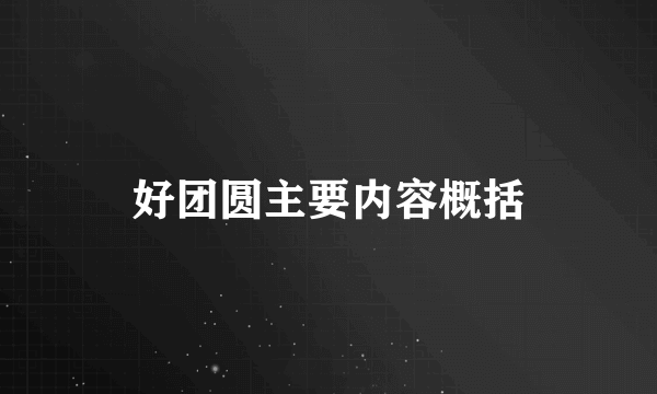 好团圆主要内容概括