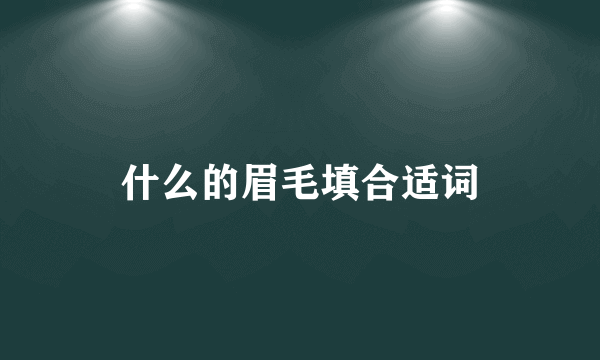 什么的眉毛填合适词