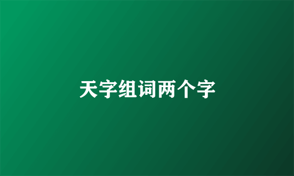 天字组词两个字