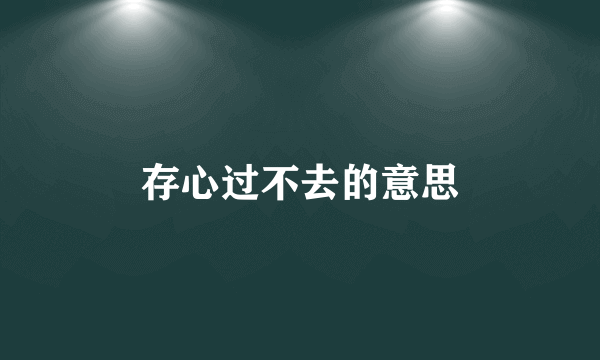 存心过不去的意思