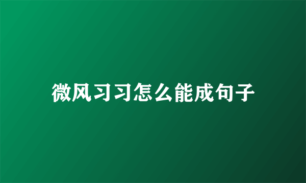 微风习习怎么能成句子