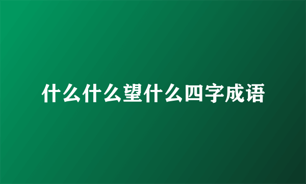 什么什么望什么四字成语