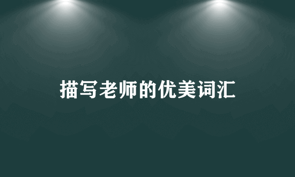 描写老师的优美词汇