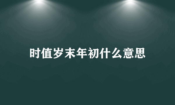 时值岁末年初什么意思