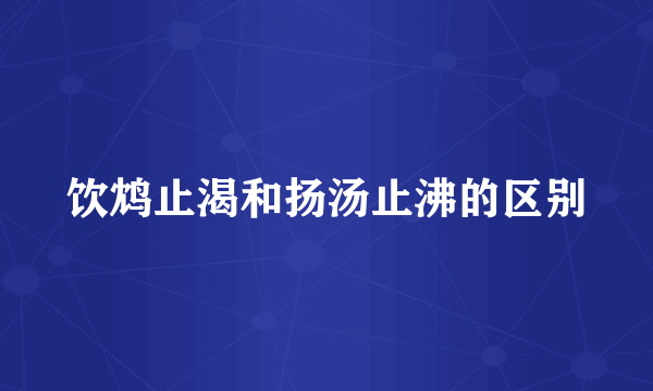 饮鸩止渴和扬汤止沸的区别