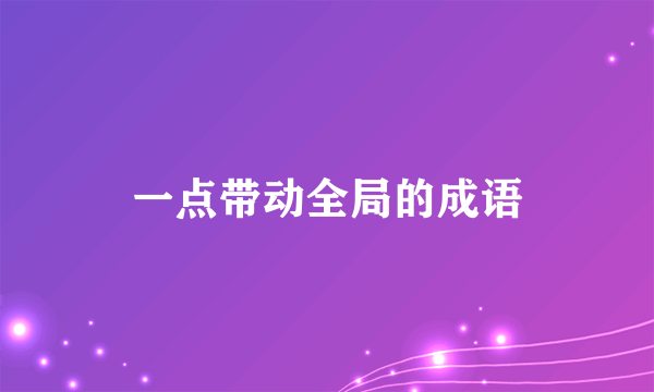 一点带动全局的成语