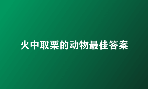 火中取栗的动物最佳答案