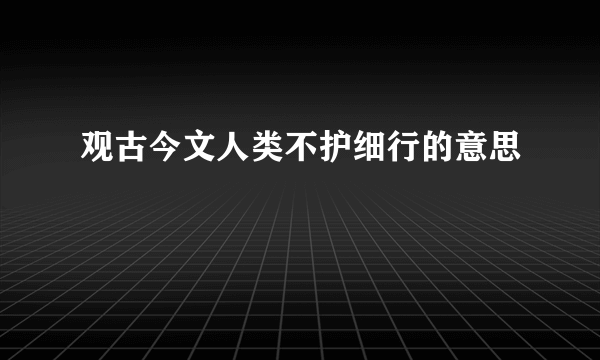观古今文人类不护细行的意思