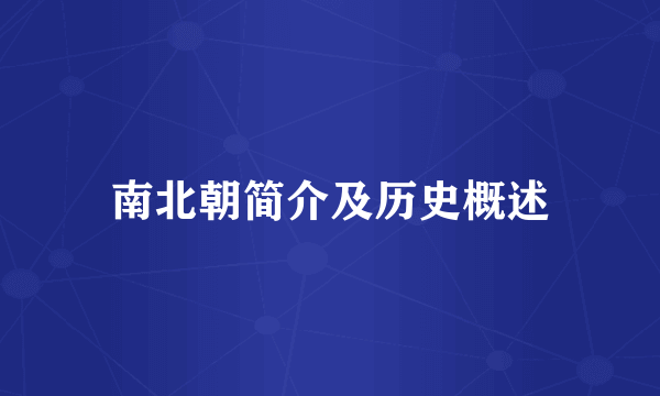 南北朝简介及历史概述