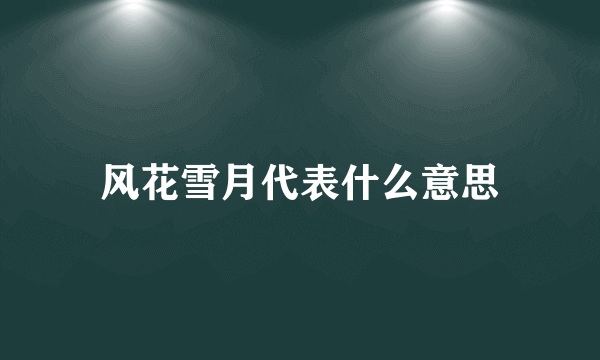 风花雪月代表什么意思