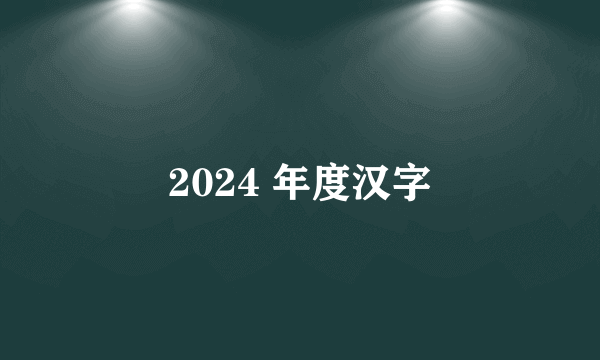 2024 年度汉字