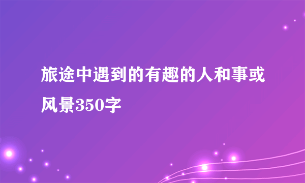 旅途中遇到的有趣的人和事或风景350字