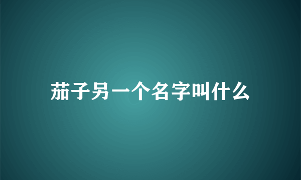 茄子另一个名字叫什么