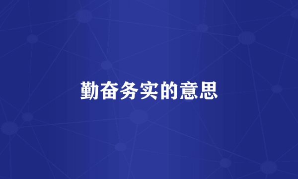 勤奋务实的意思