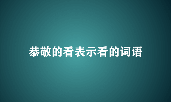 恭敬的看表示看的词语