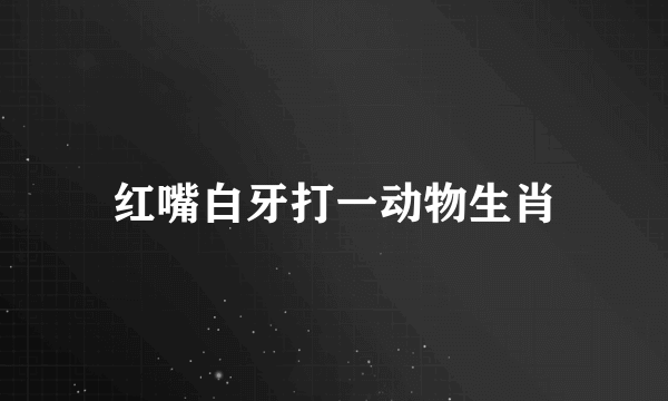 红嘴白牙打一动物生肖