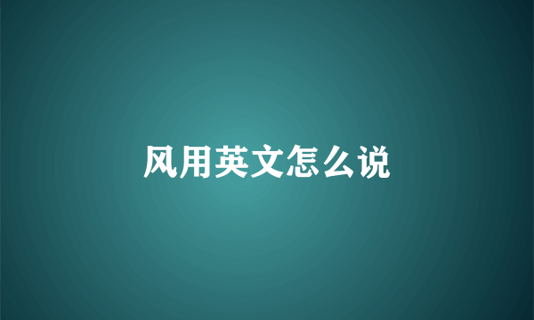 风用英文怎么说