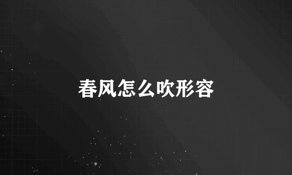春风怎么吹形容