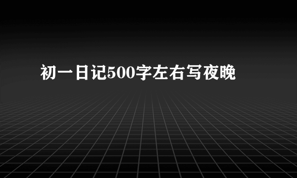 初一日记500字左右写夜晚