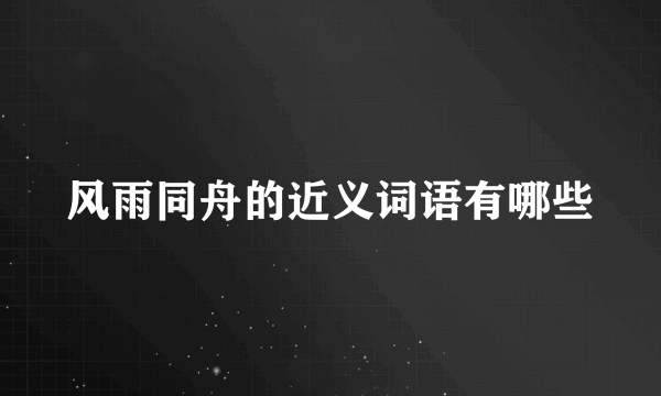 风雨同舟的近义词语有哪些