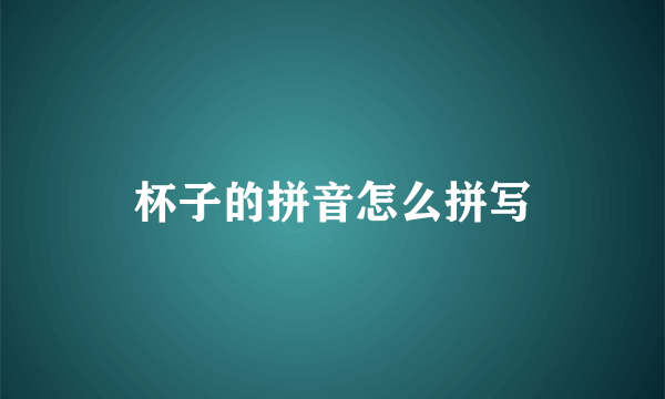 杯子的拼音怎么拼写