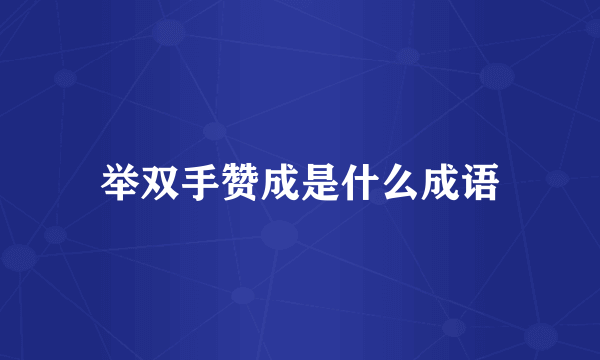 举双手赞成是什么成语