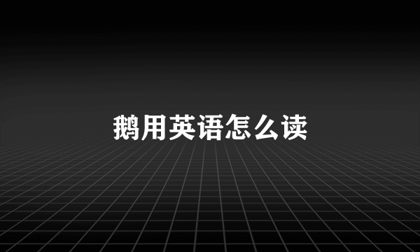 鹅用英语怎么读