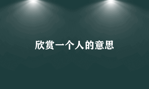 欣赏一个人的意思