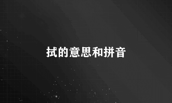 拭的意思和拼音