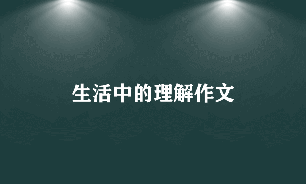 生活中的理解作文