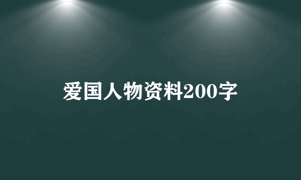 爱国人物资料200字
