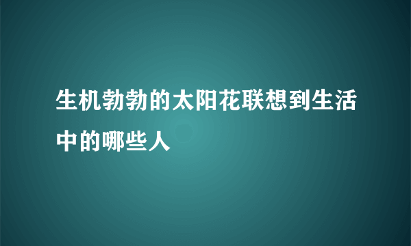 生机勃勃的太阳花联想到生活中的哪些人