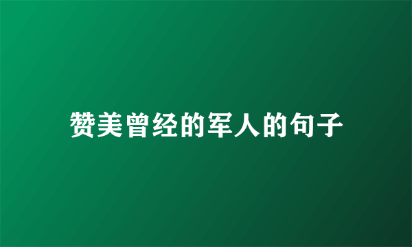 赞美曾经的军人的句子
