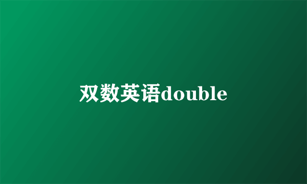 双数英语double