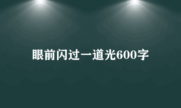 眼前闪过一道光600字