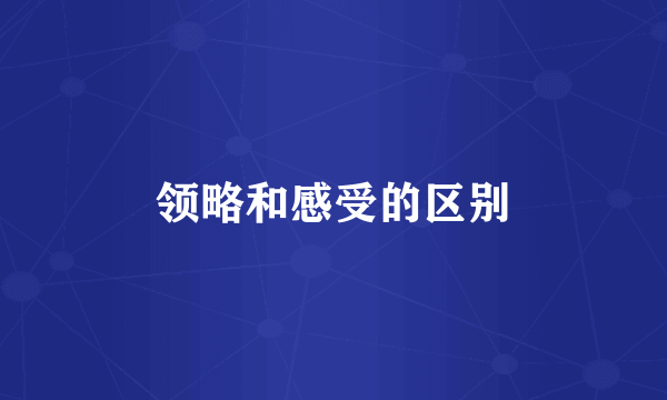 领略和感受的区别