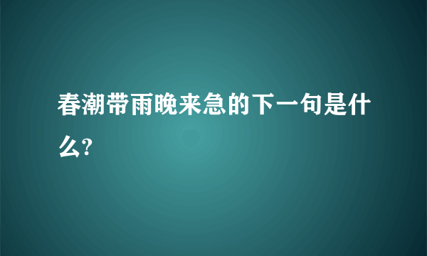 春潮带雨晚来急的下一句是什么?