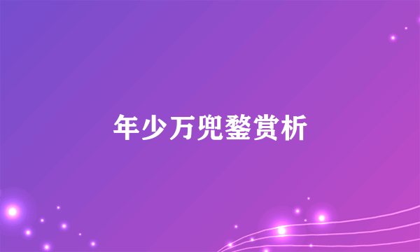 年少万兜鍪赏析
