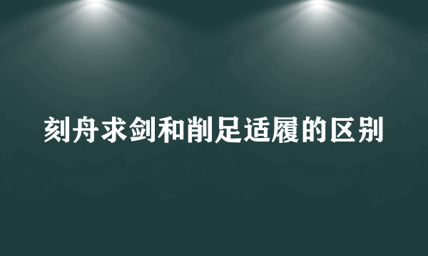 刻舟求剑和削足适履的区别