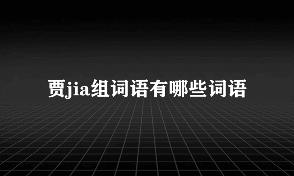 贾jia组词语有哪些词语