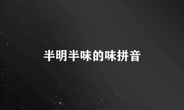 半明半味的味拼音