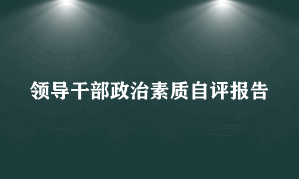 领导干部政治素质自评报告