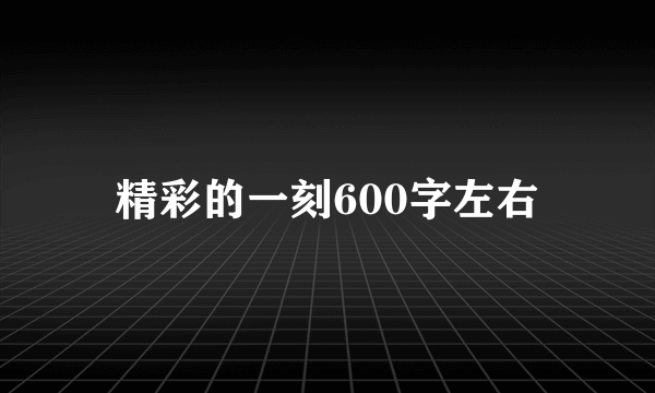 精彩的一刻600字左右